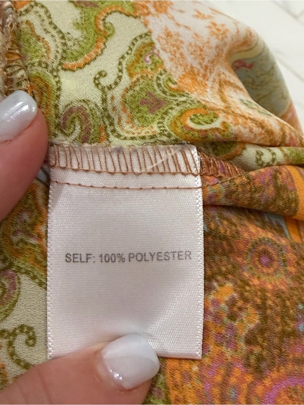 Rose + Olive Patchwork Paisley Button Down Blouse Size L Boho Multicolor - Picture 10 of 10